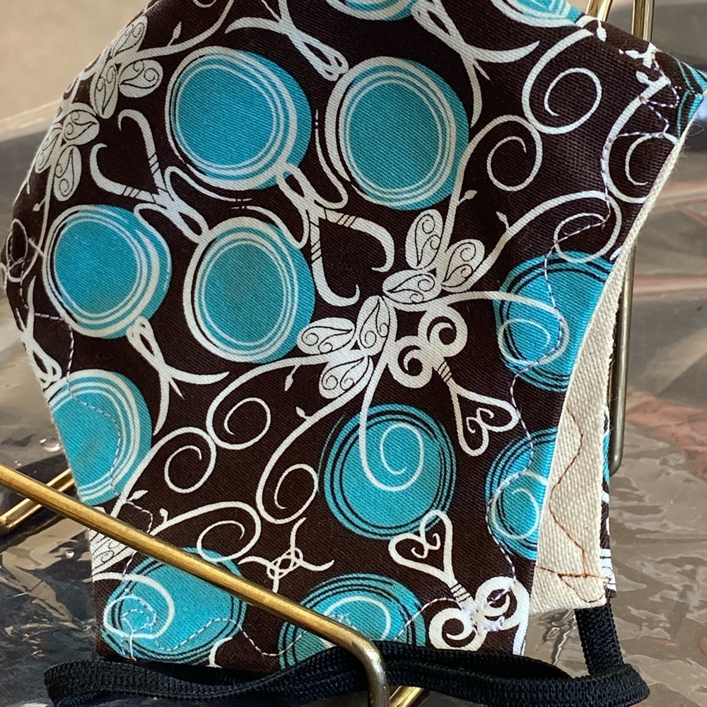 Face mask, filtered and reversible.  Customized